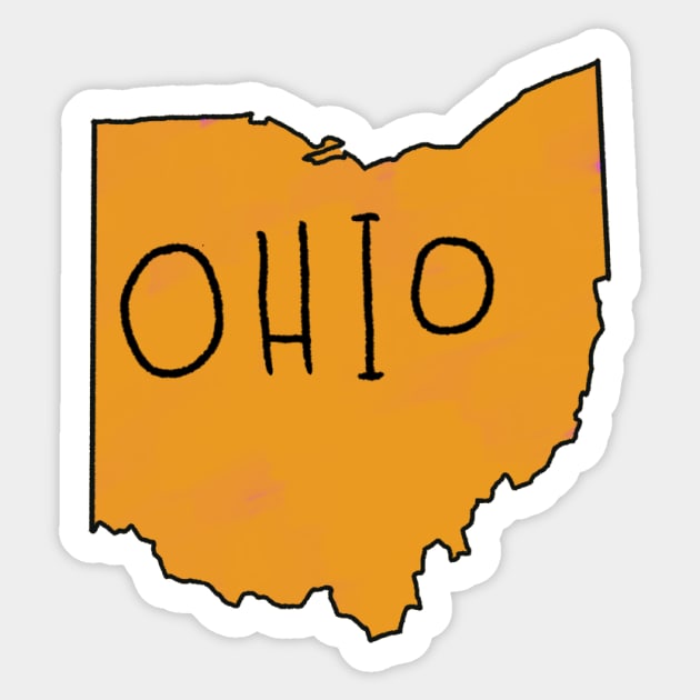 The State of Ohio - Gold Outline Sticker by loudestkitten